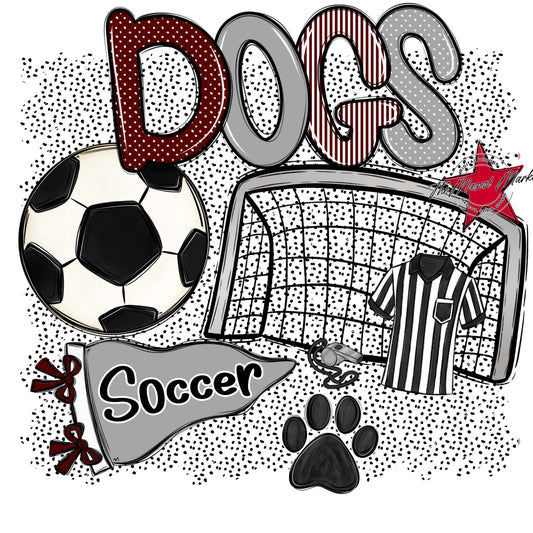 Dogs Soccer Spirit-Maroon & Grey