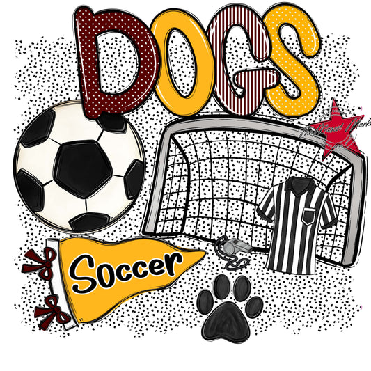 Dogs Soccer Spirit-Maroon & Yellow