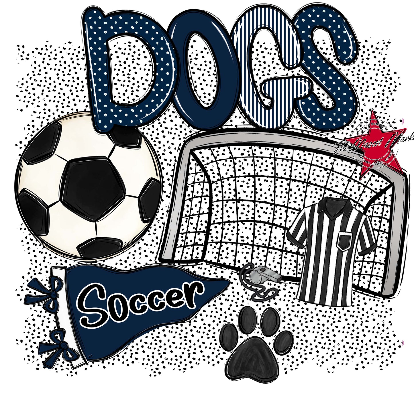 Dogs Soccer Spirit-Navy