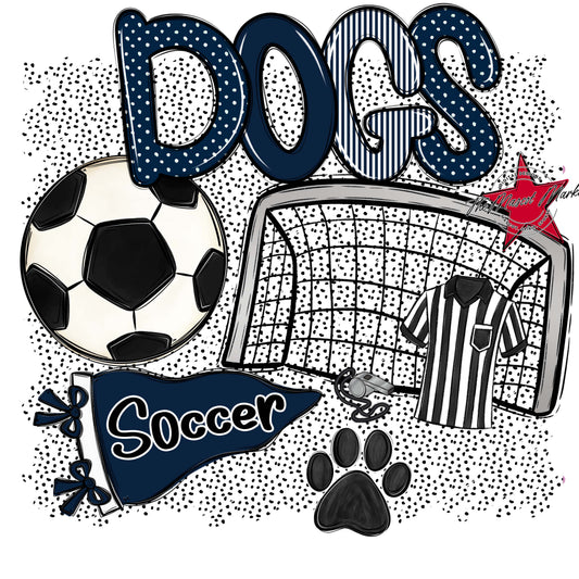 Dogs Soccer Spirit-Navy