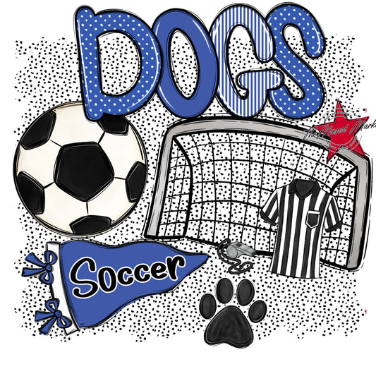 Dogs Soccer Spirit-Off Blue