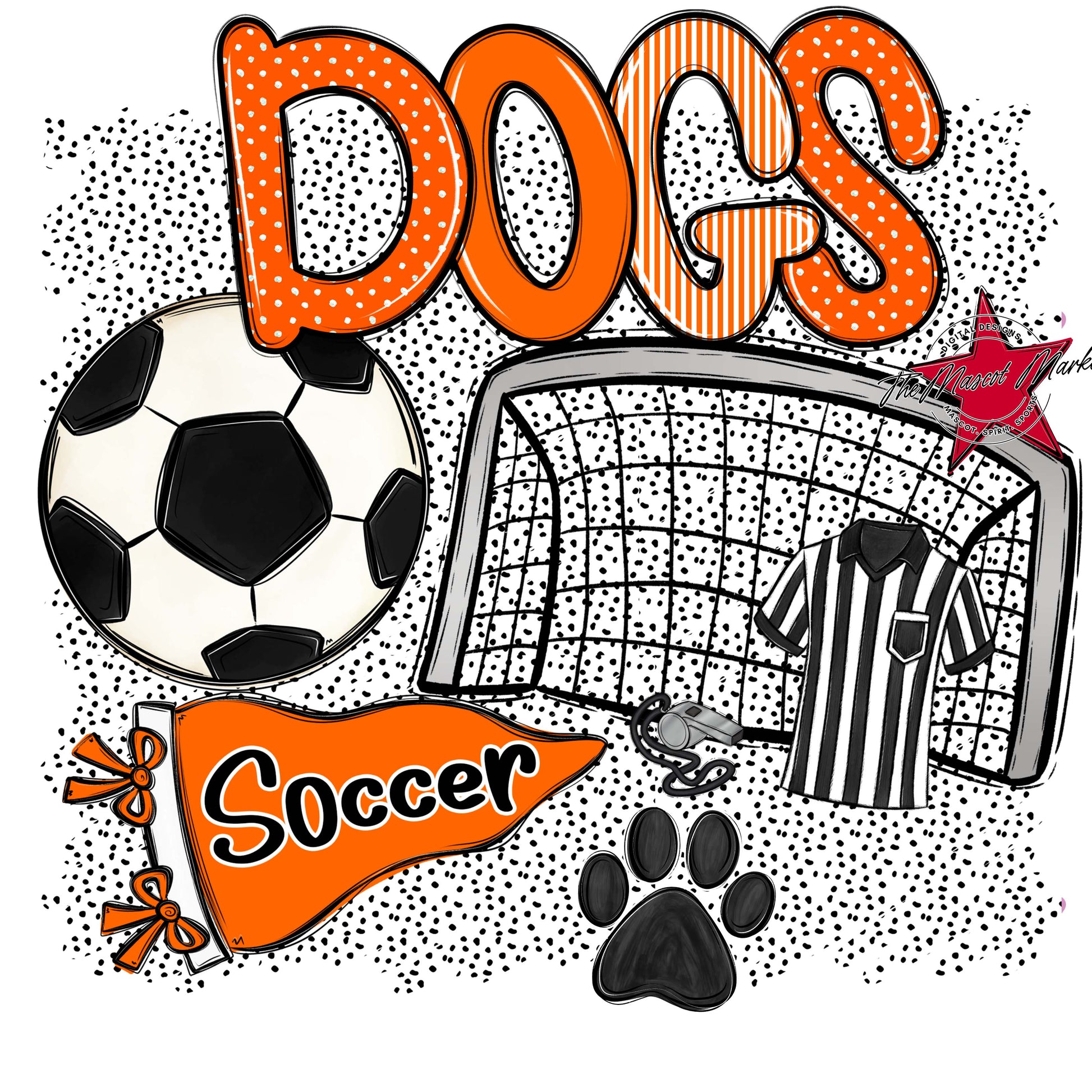 Dogs Soccer Spirit-Orange