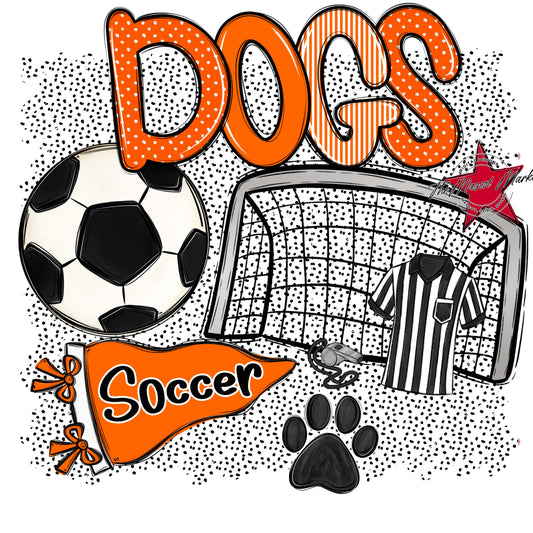 Dogs Soccer Spirit-Orange