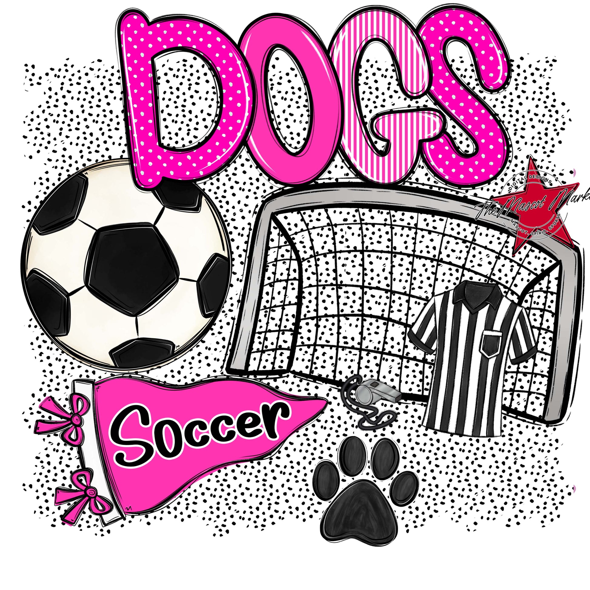 Dogs Soccer Spirit-Pink