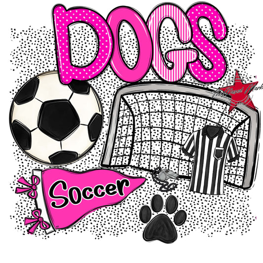 Dogs Soccer Spirit-Pink
