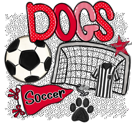 Dogs Soccer Spirit-Red