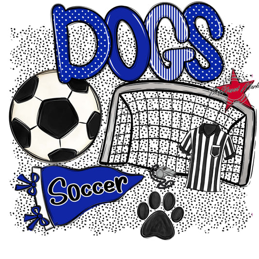 Dogs Soccer Spirit-Royal Blue
