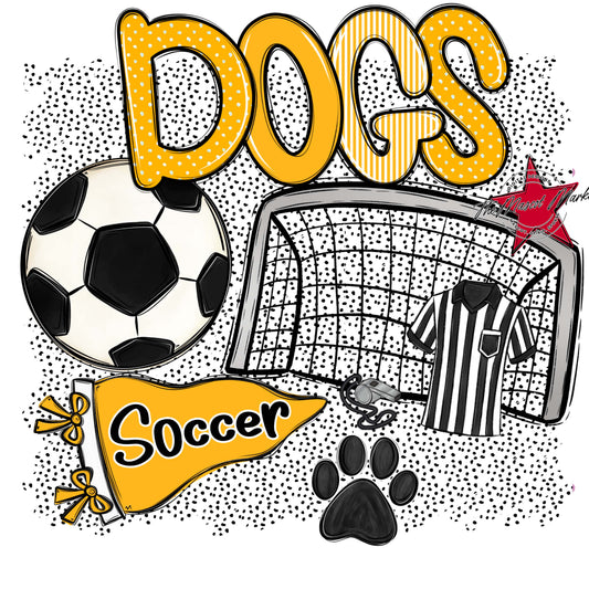 Dogs Soccer Spirit-Yellow