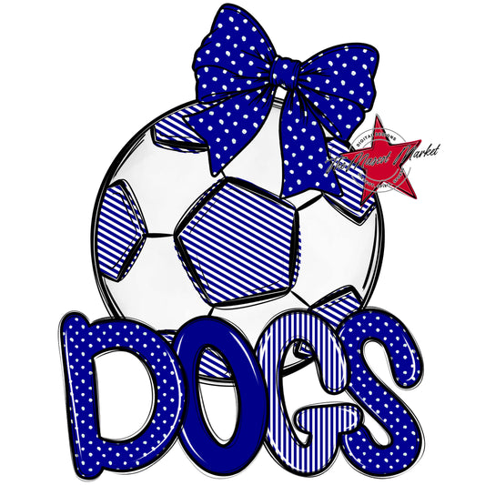 Dogs Soccer Spirit Design-Blue