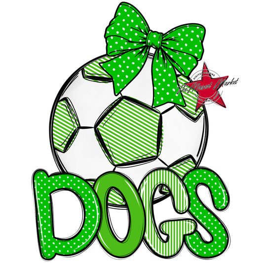 Dogs Soccer Spirit Design-Bright Green
