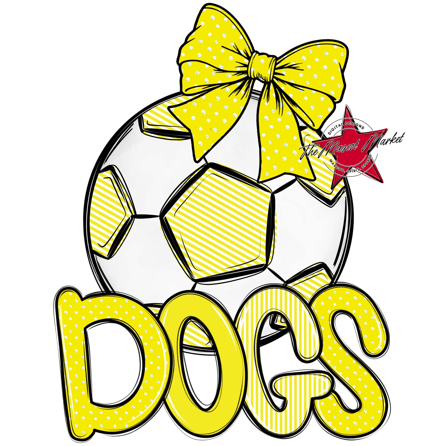Dogs Soccer Spirit Design-Bright Yellow