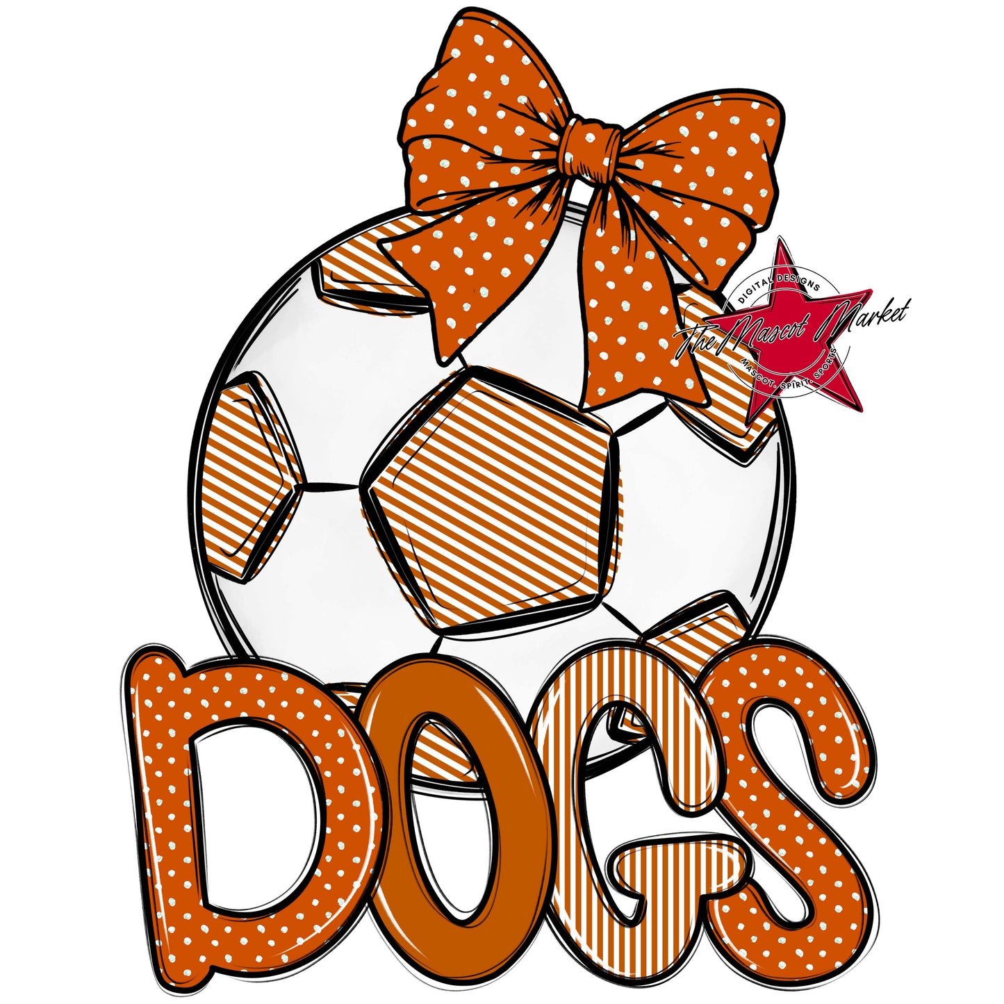Dogs Soccer Spirit Design-Burnt Orange