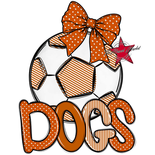 Dogs Soccer Spirit Design-Burnt Orange