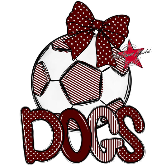 Dogs Soccer Spirit Design-Maroon