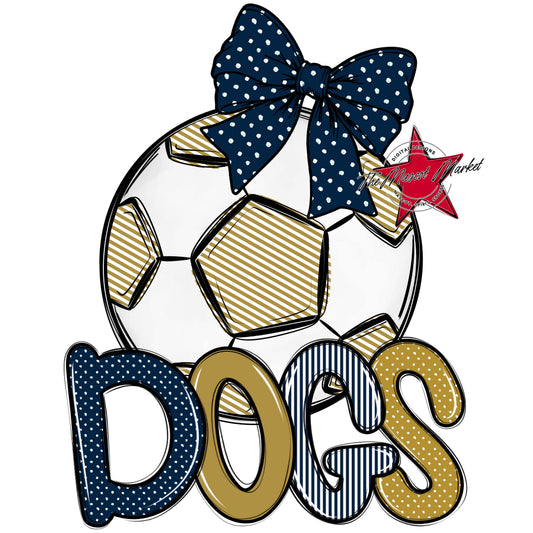 Dogs Soccer Spirit Design-Navy & Gold