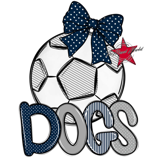 Dogs Soccer Spirit Design-Navy & Grey