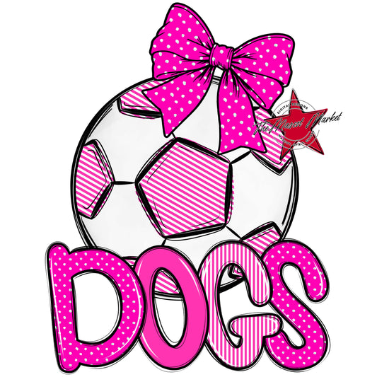 Dogs Soccer Spirit Design-Pink