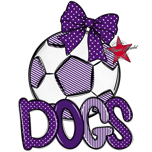 Dogs Soccer Spirit Design-Purple