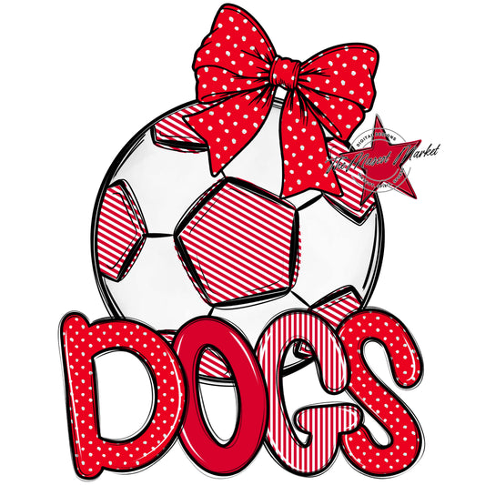 Dogs Soccer Spirit Design-Red