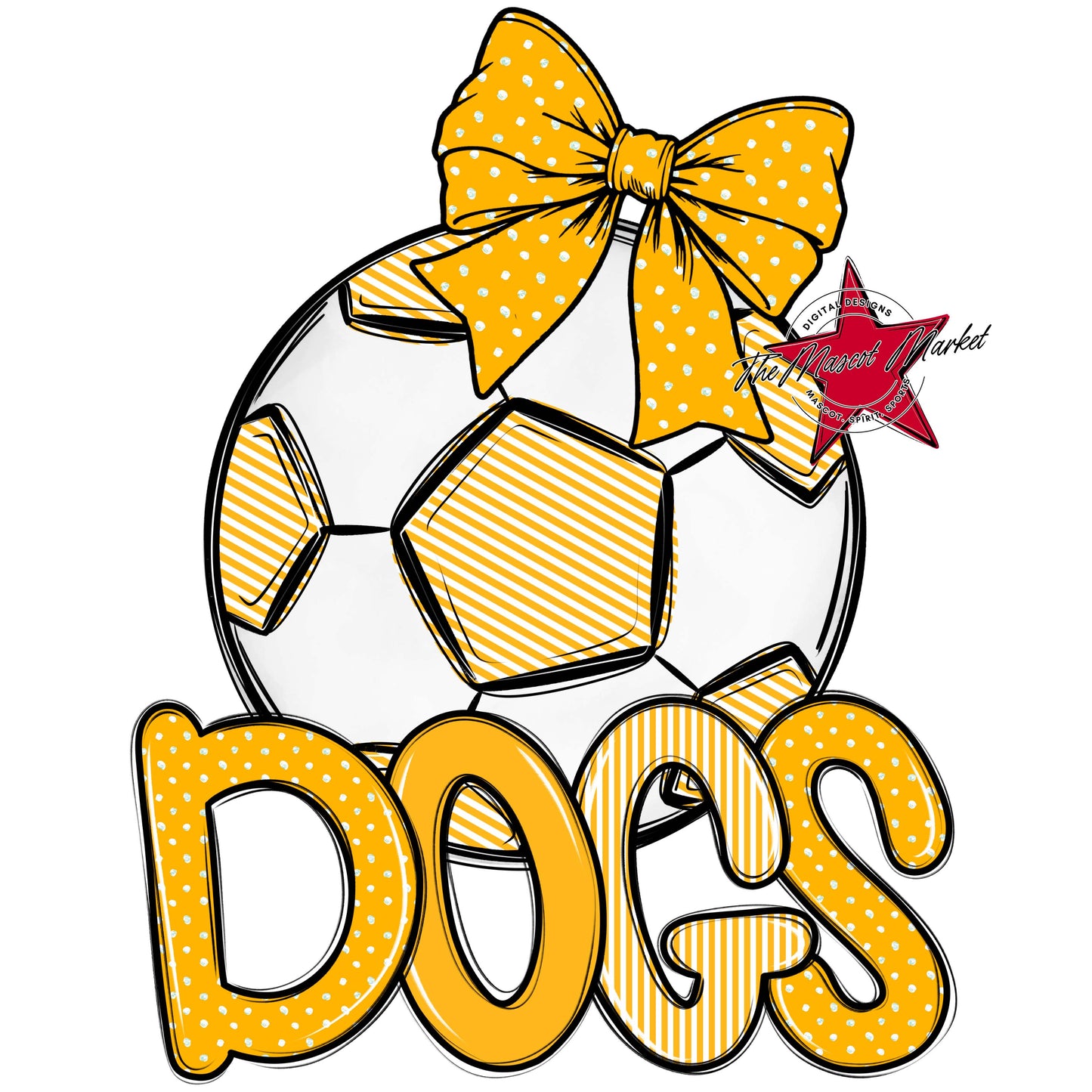 Dogs Soccer Spirit Design-Yellow