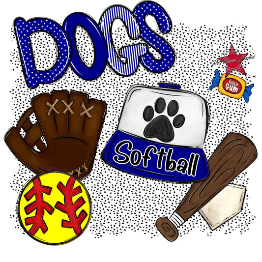 Dogs Softball Spirit-Blue