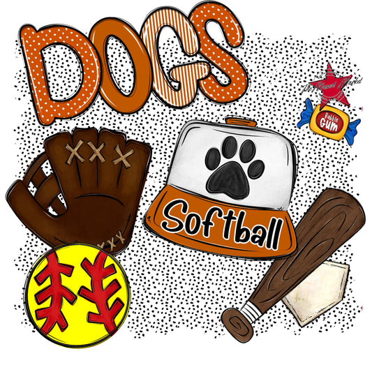 Dogs Softball Spirit-Burnt Orange