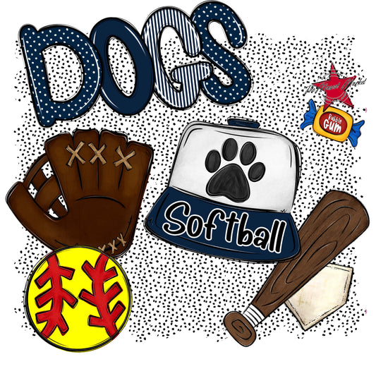 Dogs Softball Spirit-Navy