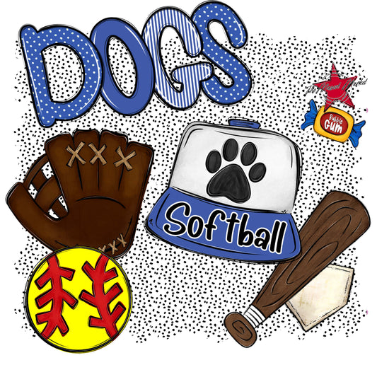 Dogs Softball Spirit-Off Blue