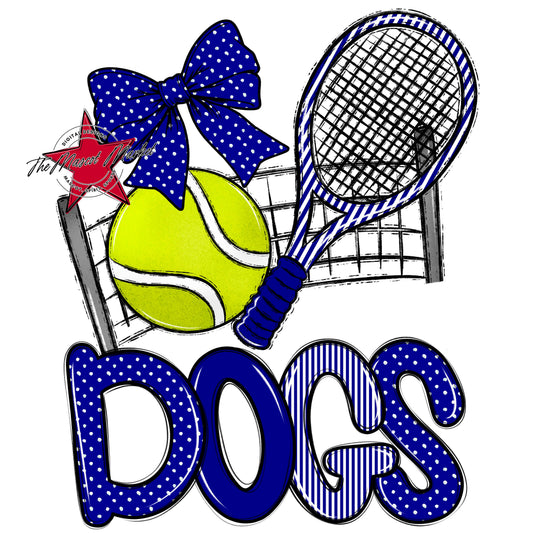 Dogs Tennis Spirit Design-Blue