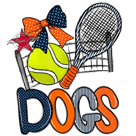 Dogs Tennis Spirit Design-Navy & Orange