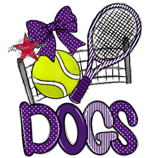 Dogs Tennis Spirit Design-Purple
