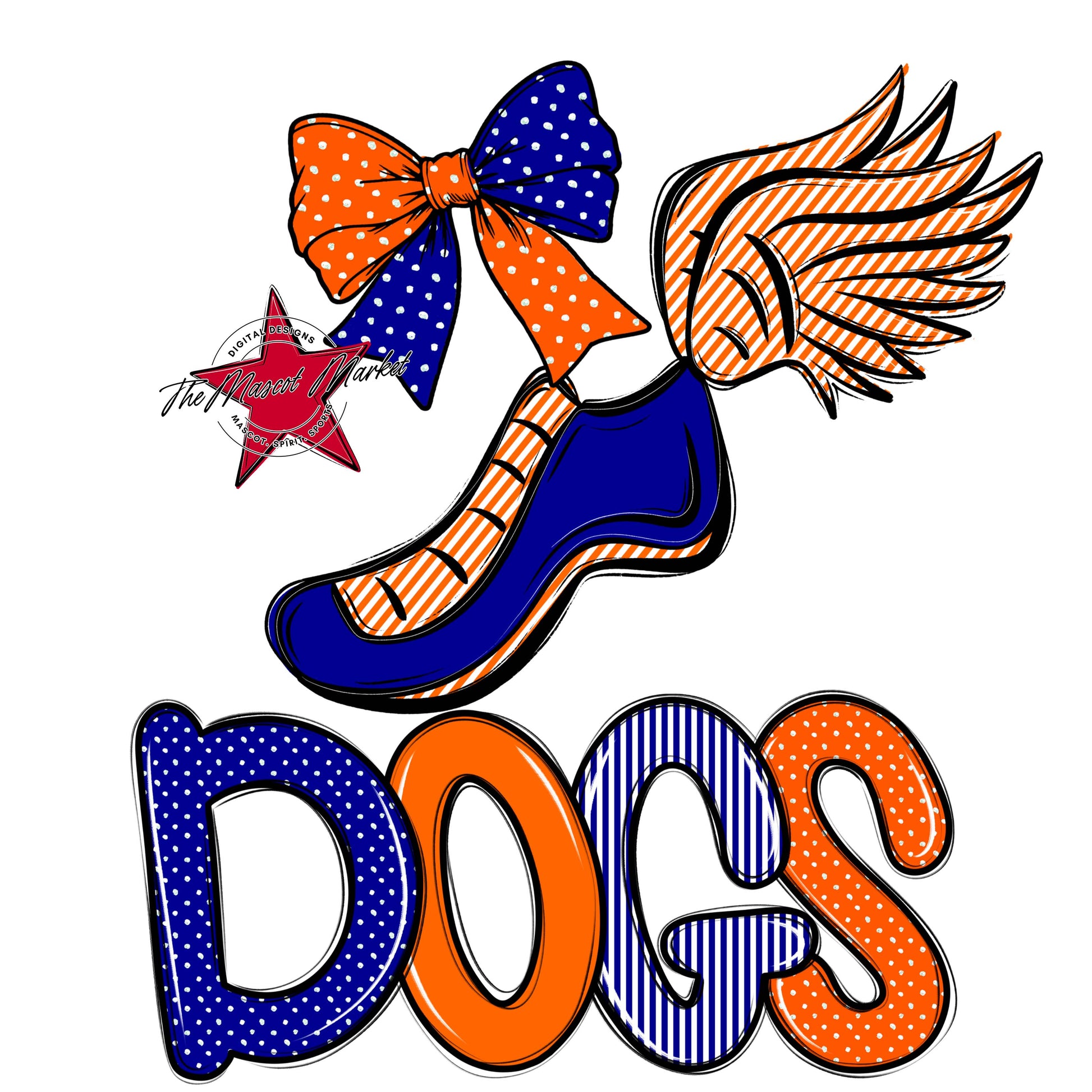 Dogs Track Spirit Design-Blue & Orange
