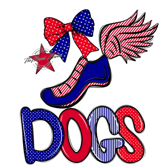 Dogs Track Spirit Design-Blue & Red