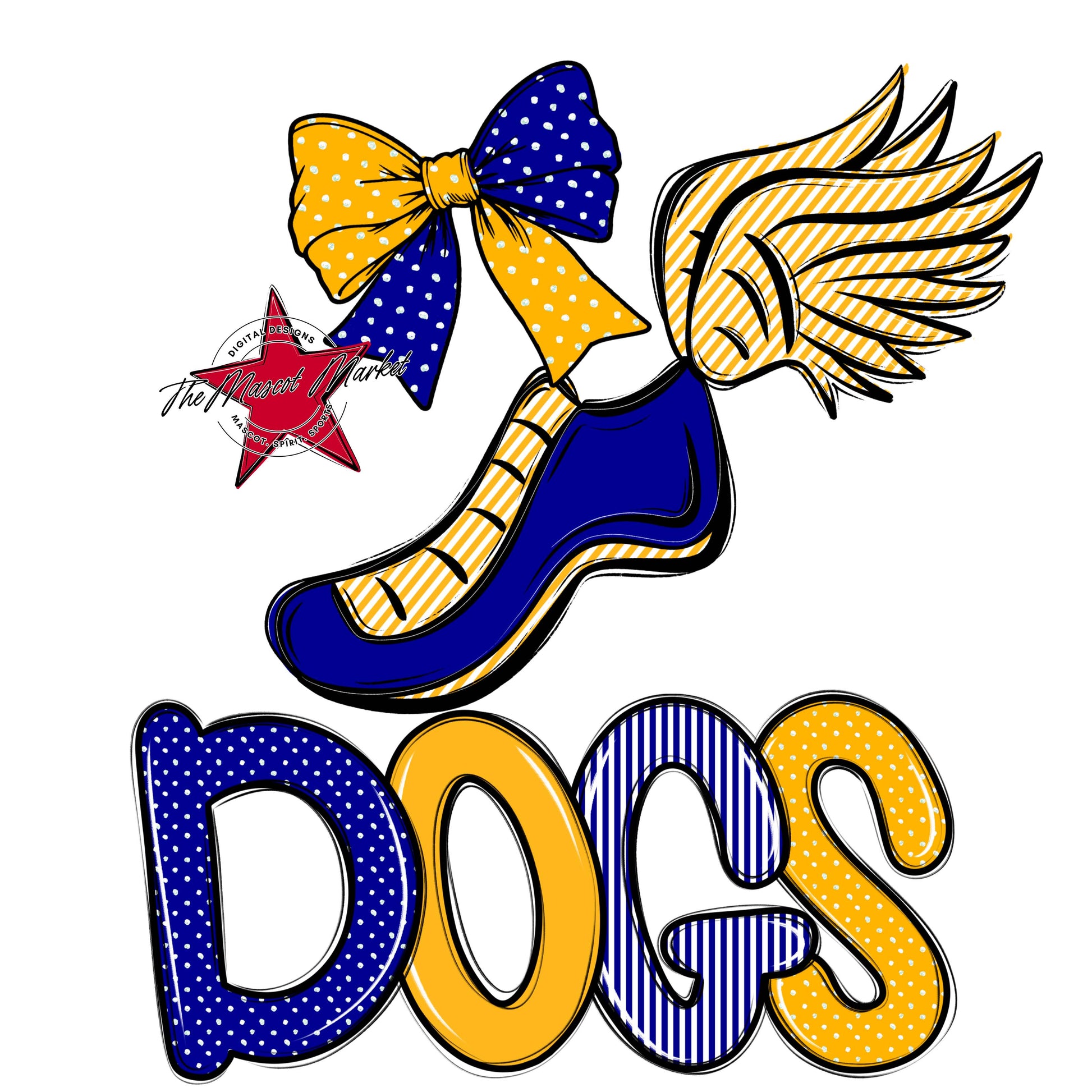 Dogs Track Spirit Design-Blue & Yellow