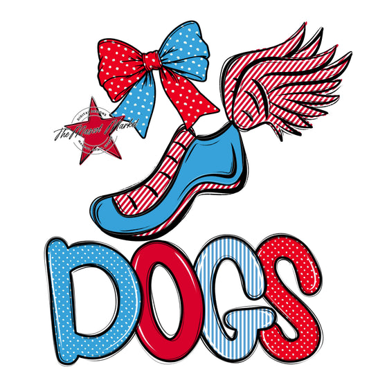 Dogs Track Spirit Design-Carolina Blue & Red