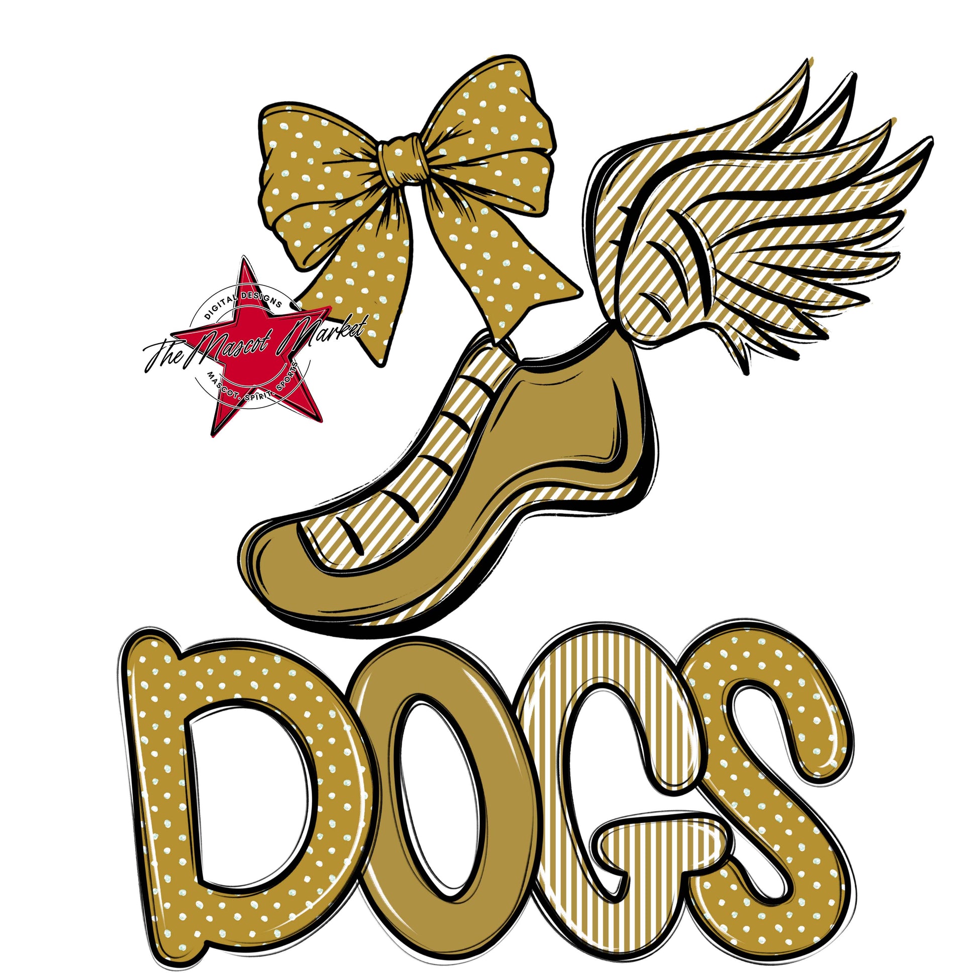 Dogs Track Spirit Design-Gold