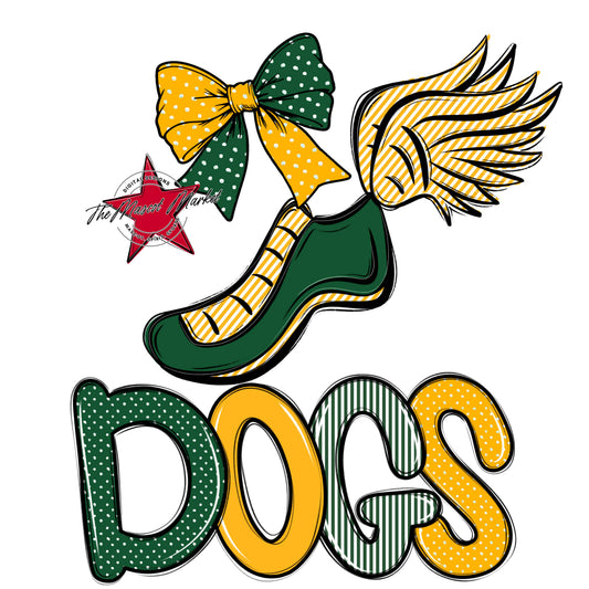 Dogs Track Spirit Design-Green & Yellow
