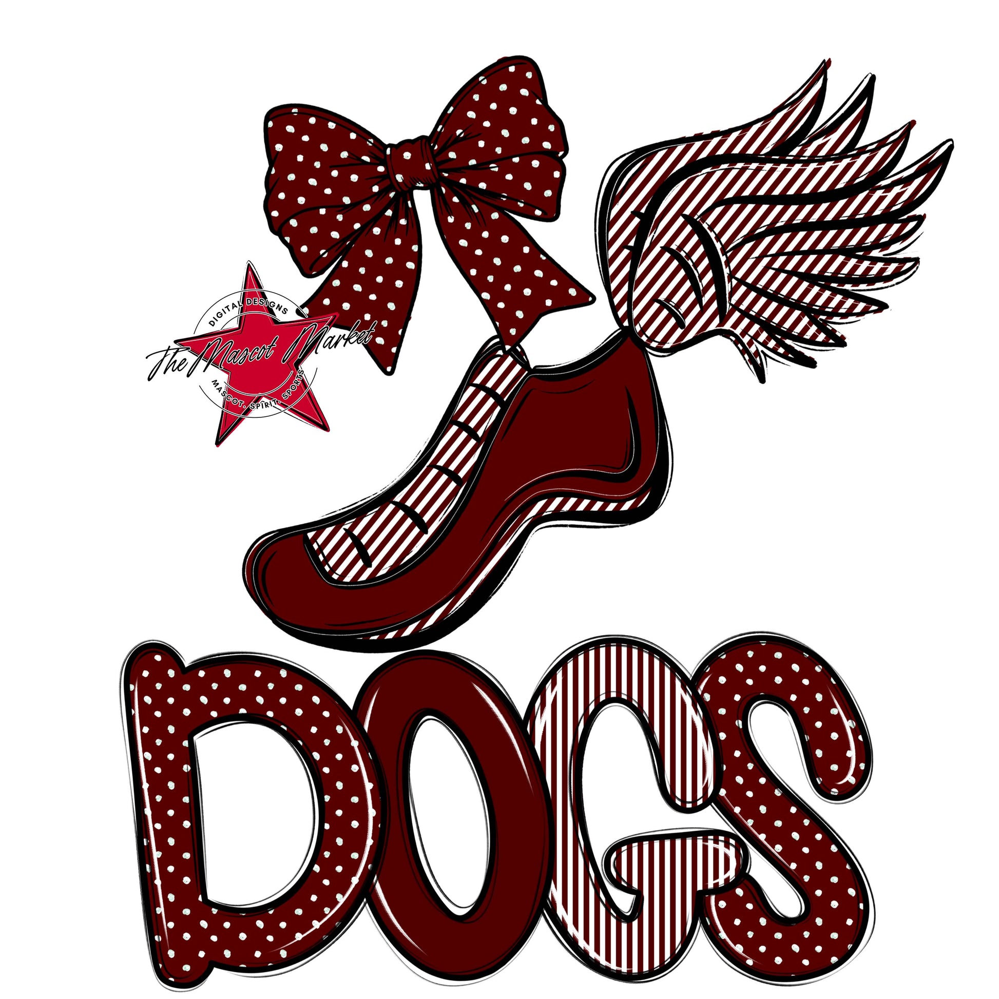 Dogs Track Spirit Design-Maroon