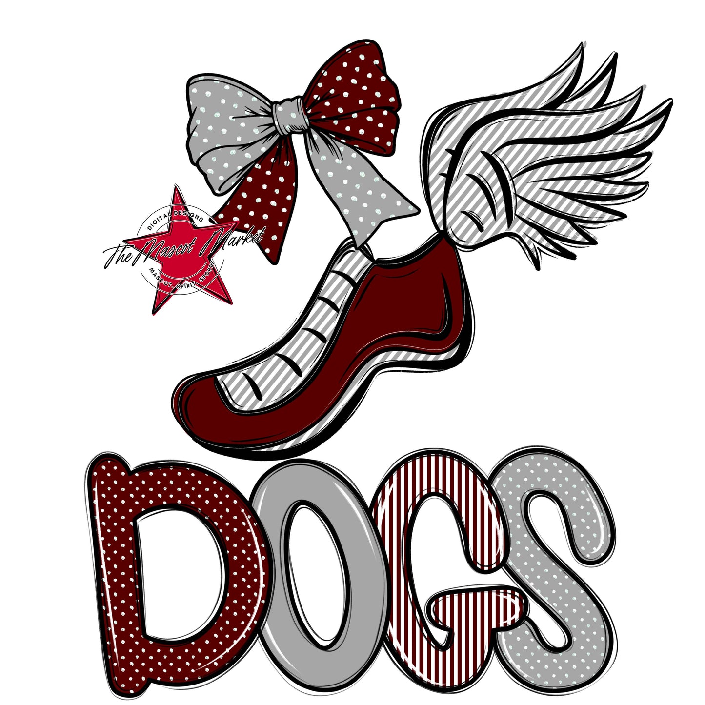 Dogs Track Spirit Design-Maroon & Grey