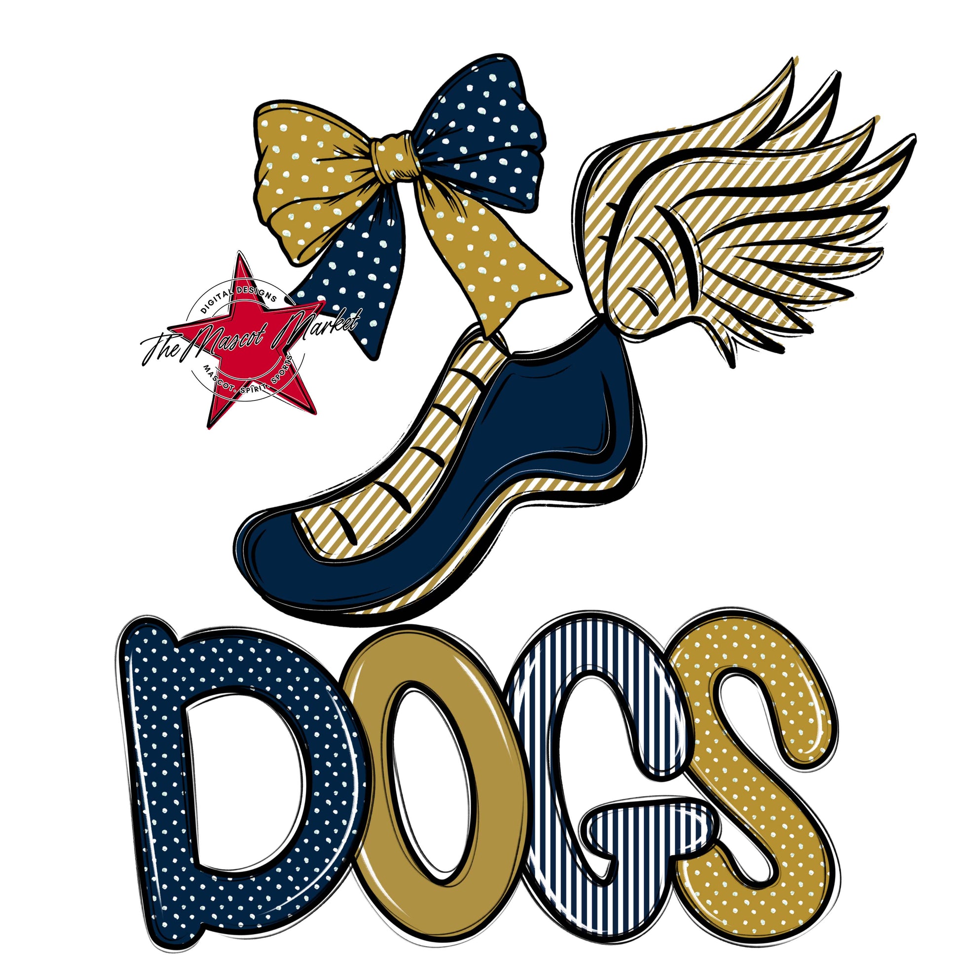 Dogs Track Spirit Design-Navy & Gold