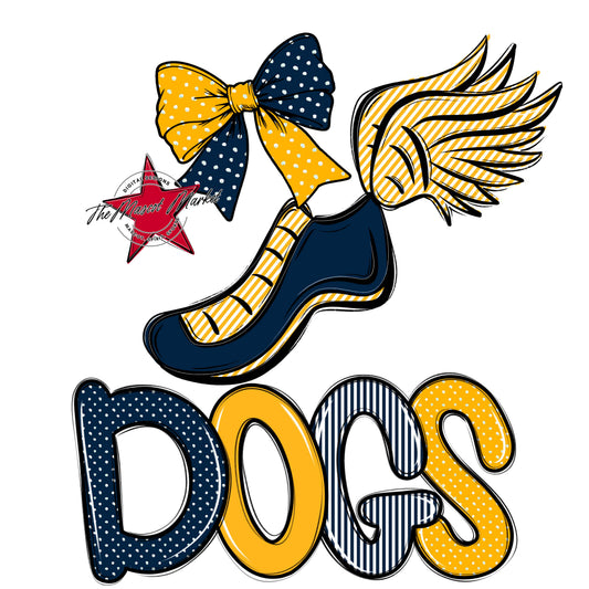 Dogs Track Spirit Design-Navy & Yellow