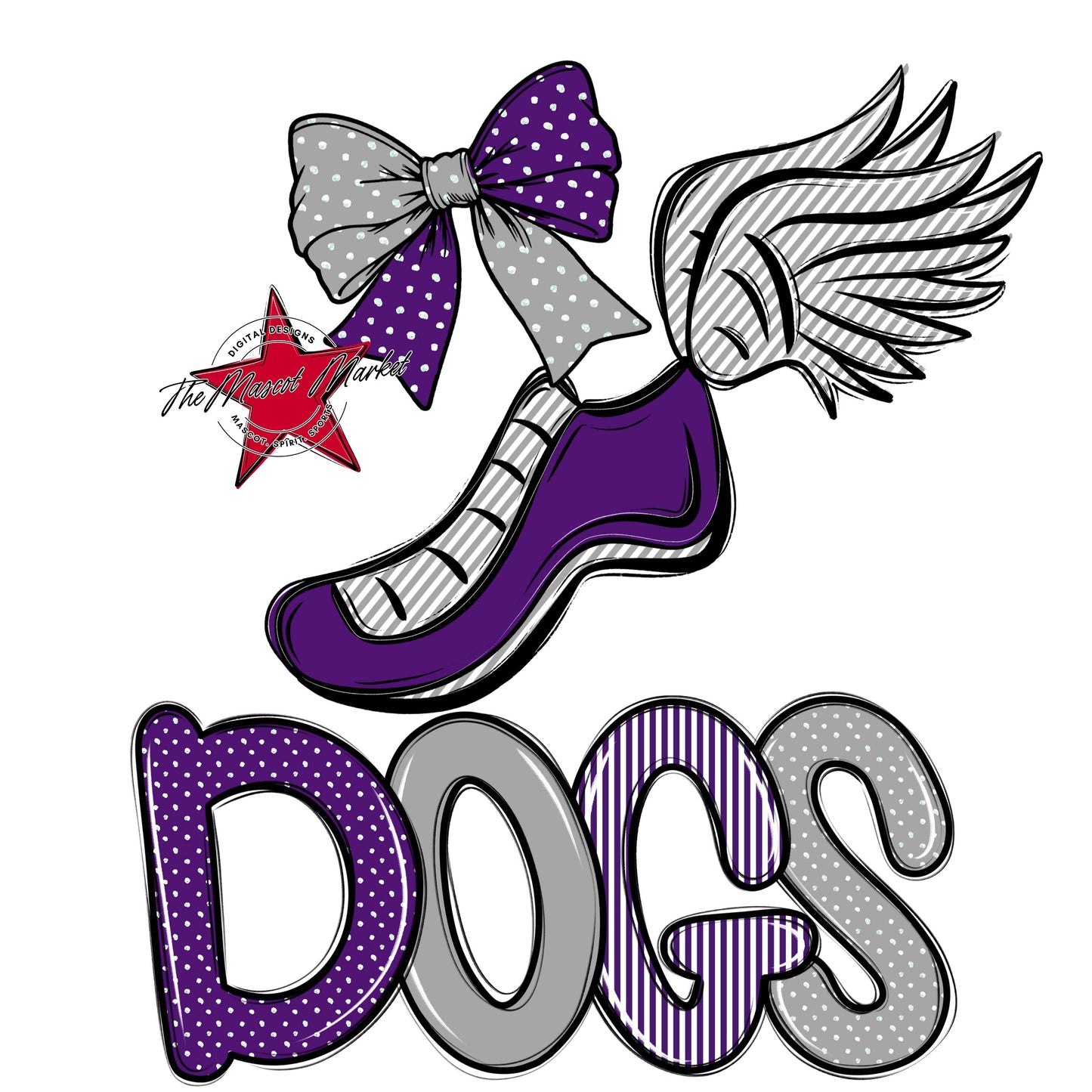 Dogs Track Spirit Design-Purple & Grey