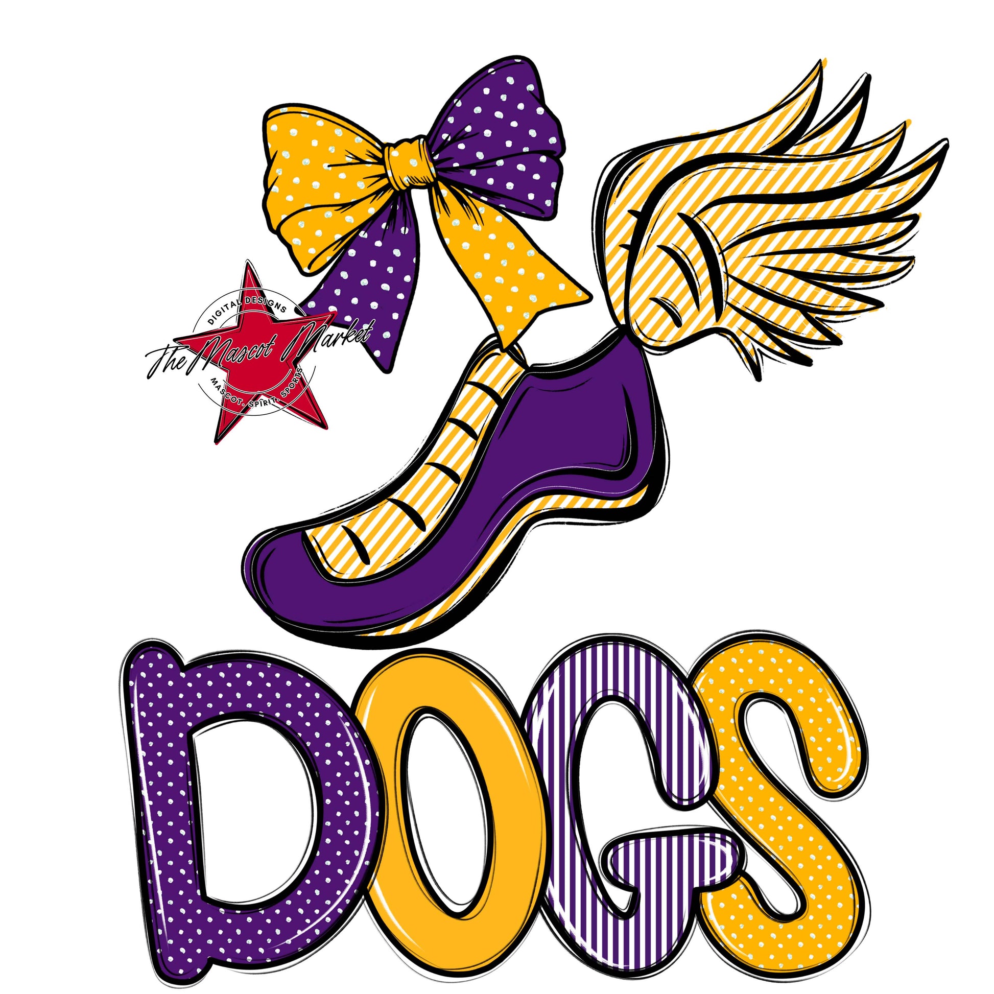 Dogs Track Spirit Design-Purple & Yellow