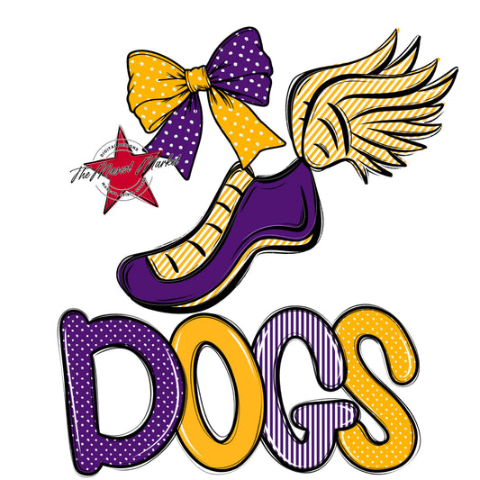 Dogs Track Spirit Design-Purple & Yellow