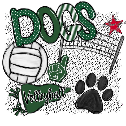 Dogs Volleyball Spirit-Green