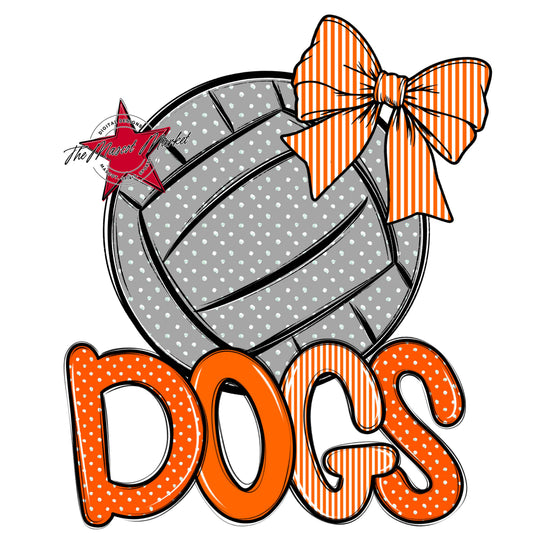 Dogs Volleyball Spirit Design-Orange