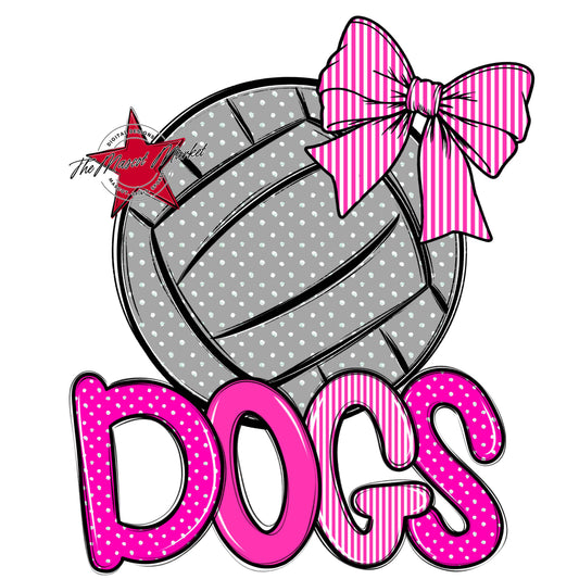 Dogs Volleyball Spirit Design-Pink