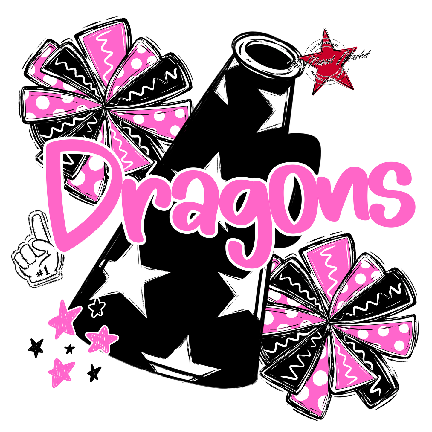 Dragons Alpha Megaphone Design-Baby Pink