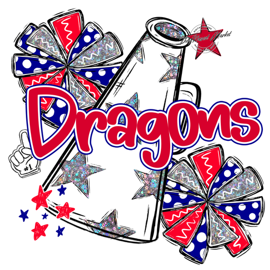 Dragons Alpha Megaphone Design-Blue-Red