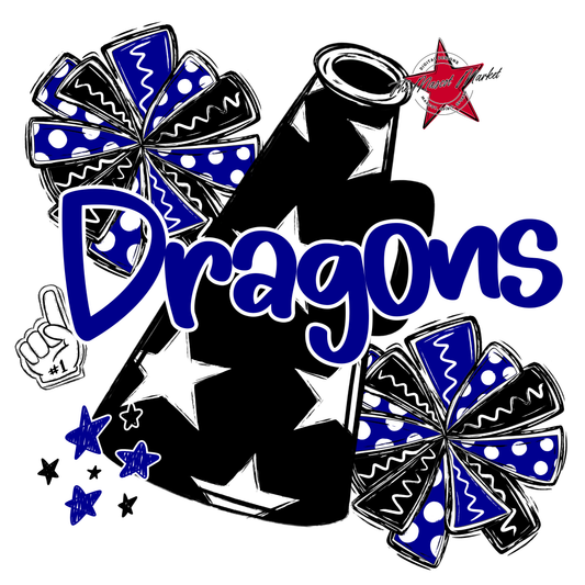 Dragons Alpha Megaphone Design-Blue